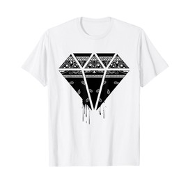 Men's White Street Wear Hip Hop Black Bandana Clothing T-Shirt