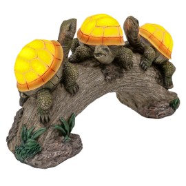 TERESA'S COLLECTIONS Garden Figures for Outdoor Use Turtles Garden Decoration Solar Garden Light for Outdoor Resin LED Solar Light Waterproof Turtle Garden Figures for Lawn Balcony Patio Yard 12 cm