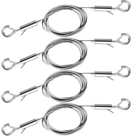 4PCS Multi-Purpose Picture Hanging Wire and Mirror Hanging Kit - 4.9FT Adjustable Heavy Duty Stainless Steel Wire for Hanging Lighting,Mirrors,Picture Frames,Flower Pots,Signage,Curtains And Clothing.