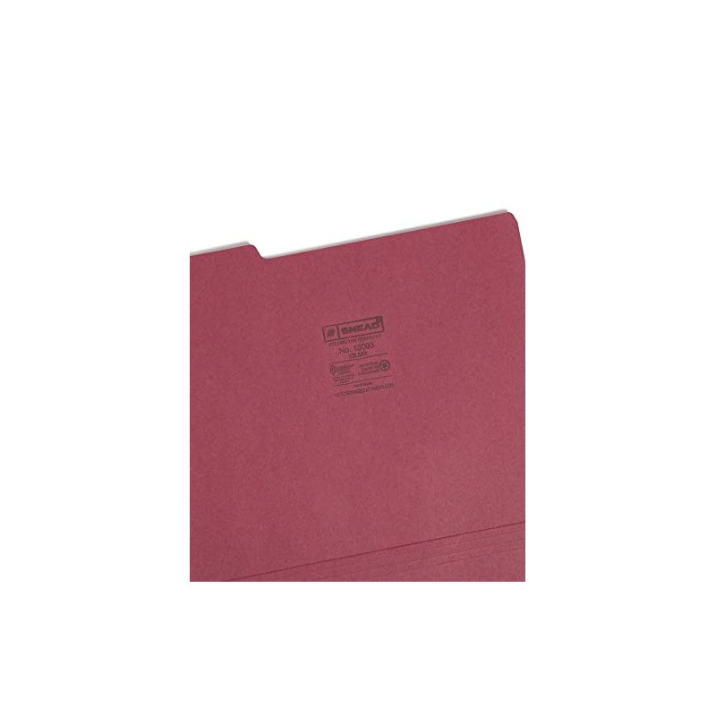 Smead File Folders 1/3 Cut Single-Ply Tab Maroon (100) De