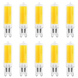 LUXRITE G9 LED Bulb Dimmable 4.5W, 50 Watt T4 G9 Halogen Equivalent, 3000K Soft White, 450 Lumens, Glass G9 Bi Pin Base, 320° Beam Angle, ETL Listed (10 Pack)