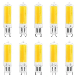 LUXRITE G9 LED Bulb Dimmable 4.5W, 50 Watt T4 G9 Halogen Equivalent, 3000K Soft White, 450 Lumens, Glass G9 Bi Pin Base, 320° Beam Angle, ETL Listed (10 Pack)