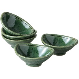 Ale-net Small Bowl, Set of 5, W 3.7 x D 3.3 x H 1.6 inches (9.5 x 8.5 x 4 cm), Oribe Tamabuchi, Small Bowl, Set of 5, Pottery, Mino Ware, Made in Japan