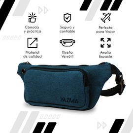 Vazma Cangurera Deportiva de Viaje. Diseño Compacto para Celular, Efectivo o Tarjetas. Riñonera Deportiva para Hombre y Mujer de Tela clásica. Fanny Pack/Running Belt/Travel Pouch (Verde Militar)