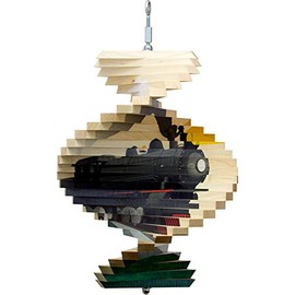 Train Engine Wood Wind Spinner - Made in USA