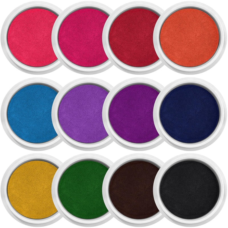 Jetec 24 Pack 7 Inch Large Washable Ink Pad Set,