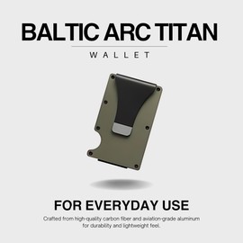 BALTIC ARC Credit Card Holder with Metal Money Clip, RFID Blocking, Slim Metal Wallet for Men (Green)