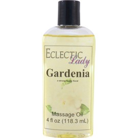 Gardenia Massage Oil, 4 oz, with Sweet Almond Oil and Jojoba Oil, Preservative Free, Perfect for Aromatherapy and Relaxation