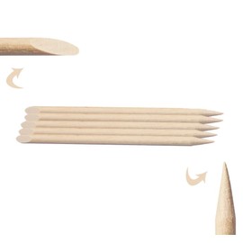 GOOD STUFF Pack of 12 Wooden Sticks for Cuticle Remover and Nail Art - Length 11.5 cm - Double Tip for Pushing and Removing Cuticle and Applying Decorations