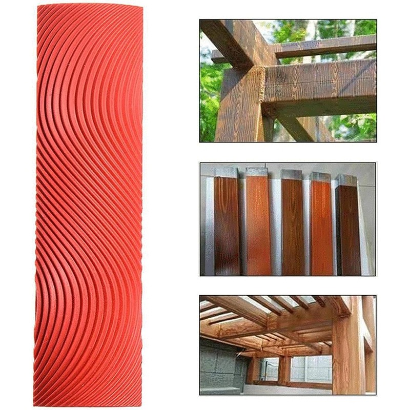 Wood Graining DIY Tool Set,Wood Pattern Brushing Roller Embossed Wall