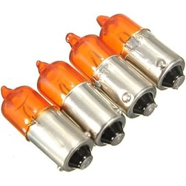 Alamor 4Pcs 12V 23W Motorcycle Turn Singal Indicator Bulb Ba9S Base Mini Amber Halogen