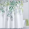 LIVETTY Floral Shower Curtain 180×180cm with 12 Hooks Plant Bathroom