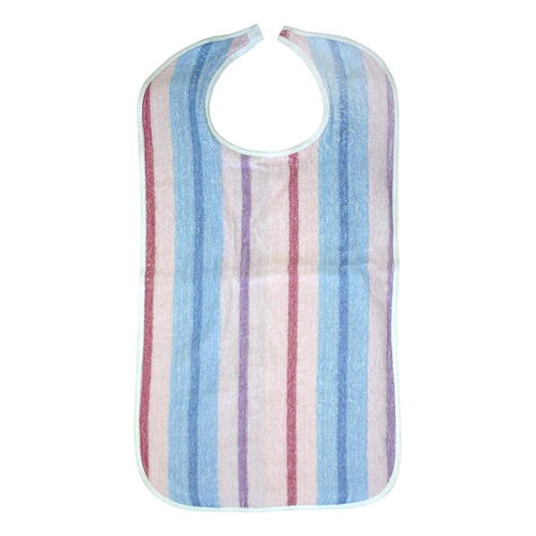 3 Terry Clothing Protector Stripes Print - Adult Bibs