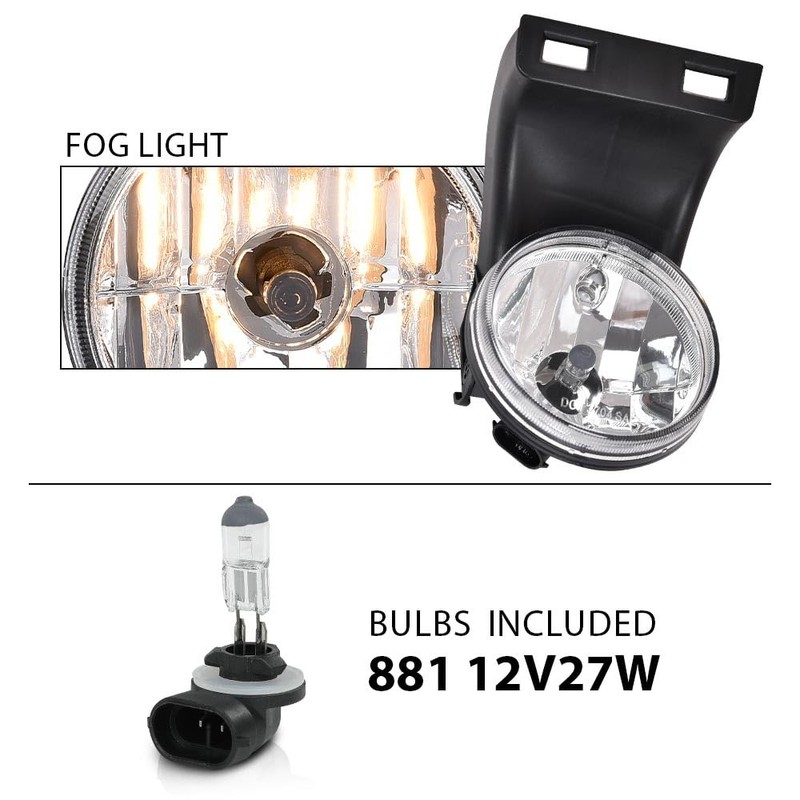 PIT66 Fog Lights w/Bulbs Compatible with DODGE RAM 1500 1994-2001/DODGE