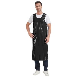 Nanxson Lightweight Waterproof TPU Apron with Elasticized Back Straps Adjustable Waist Ties Industrial Apron Work Apron Clothes Adjustable for Housework, Butcher, Barbecues CFS0012