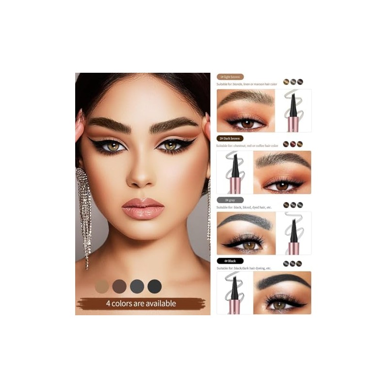 Lápiz de cejas mejorado 2025, maquillaje en gel para cejas