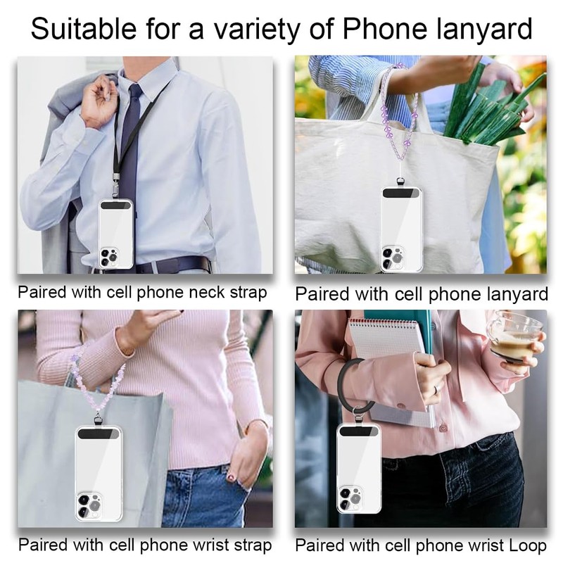 2 Pieces Black Universal Phone Chain Phone Lanyard Patch Ultra