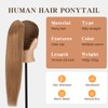 TESSHAIR Claw Clip In Ponytail Extension, 100% Human Hair Ponytail