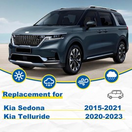 HRSNO 26"+18" Windshield Wipers With 12" Rear Wiper Blade Sets Automotive Replacement for Kia Sedona 2015-2021,Kia Telluride 2020-2023 Easy For Installation (Pack of 3)