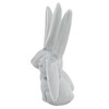 Creative Co-Op Decorative Ceramic Bunny Rabbit Figurine, Gray Ring Holder,