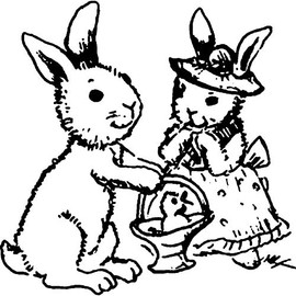 Azeeda A7 'Easter Bunnies' Unmounted Rubber Stamp (RS00002513)