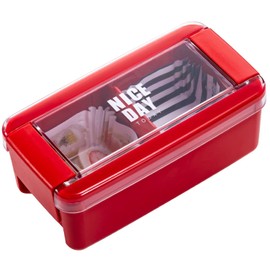 Iwasaki Industrial Lunch Box, 1-Tier, 16.3 fl oz (520 ml), Red, Easy Care