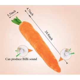 Giant 29.5'' Anxiety Relief Carrot Plush for Dogs - Squeaker Inside Interactive Chew Toy with Hypoallergenic Filling | Oeko-TEX Certified Boredom Buster & Cuddle Companion