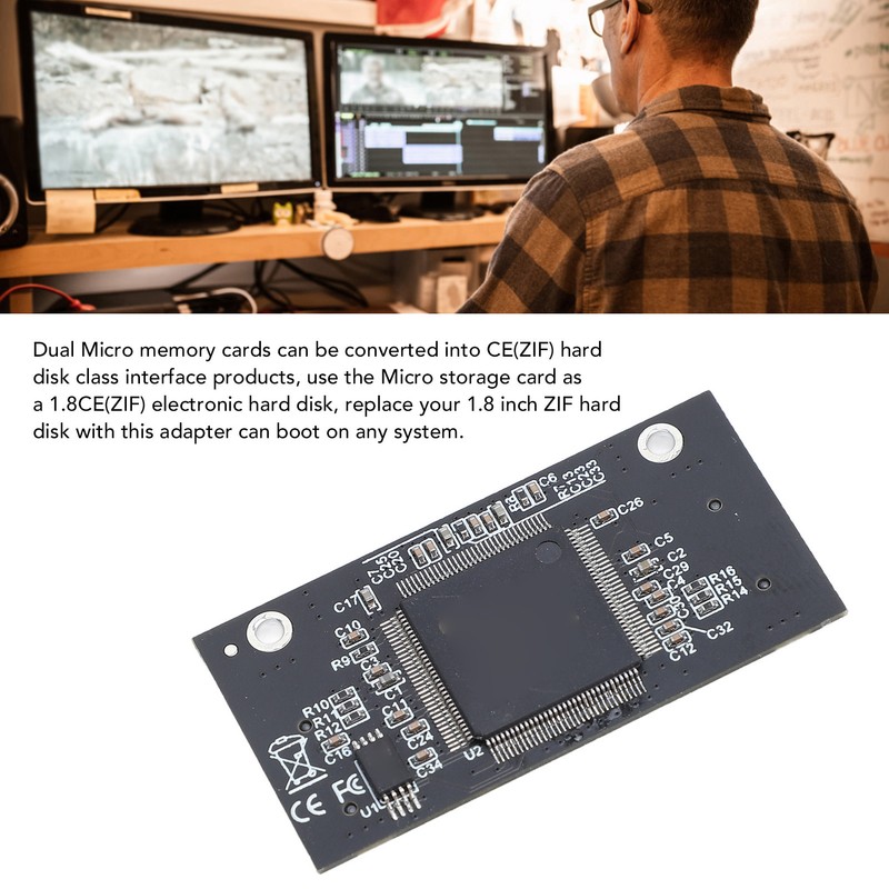 PCB Dual Micro Storage Card to CE ZIF SSD Adapter