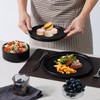 E-far Black Dinnerware Sets for 6, 18-Piece Stoneware Plates and