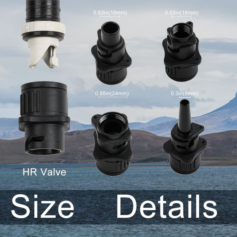 HEYTUR Inflatable Boat SUP Pump Adaptor and Kite/Boston Valve Standard