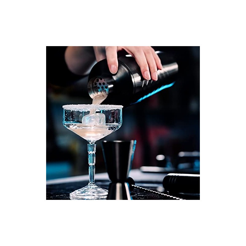 LURCH Cocktail Shaker 600 ml 3-Piece with Integrated Sieve Smokey