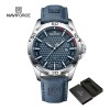 Naviforce Reloj Deportivo Impermeable Quartz Sport Watch, Blue Dial, Silver