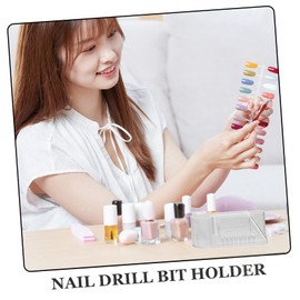 Baluue 4pcs Nail Drill Bit Holder Organizer Box for Grinding Machine Manicure Tool