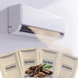 Pack of 4 Oud Wood Scented Aroma Pads for Air Conditioner Vents – Agarwood Fragrance Refills for Home and HVAC Units