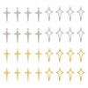 KISSITTY 200Pcs Stainless Steel Cross Pendants Gold Crucifix Pendants Christian