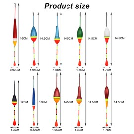 Bangbobi Floats Set - 10 Fishing Floats Made of Durable Foam with Fishing Lead, Highly Visible for Trout and Coarse Fish Fishing - Fishing Accessories