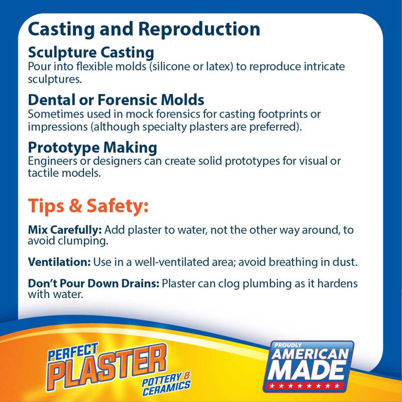 Perfect Plaster Non-Toxic, Color-Blendable, Mix with Water Pottery & Ceramic