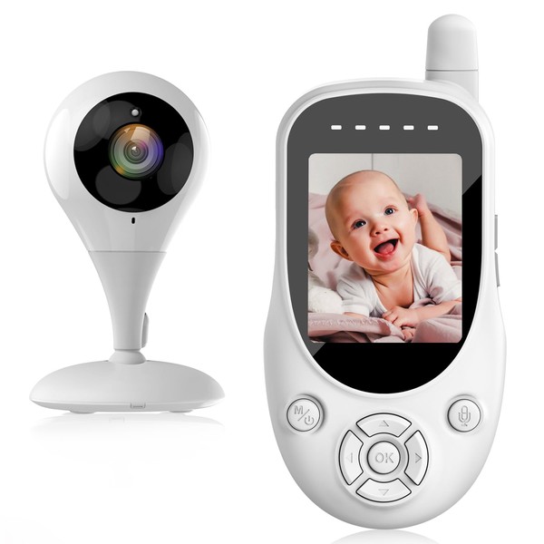 Video Baby Monitor with Camera, 2.4GHz Wireless Transmission, 2-Way Talk, Auto Night Vision, Baby Camera, VOX Mode, Lullabies and Temperature Detection, 960ft Range