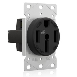 ELEGRP NEMA 14-50R WR Weather Resistant Range Oven Stove Receptacle, 50A 125/250V Flush Mounting Power Outlet, Straight Blade Heavy Duty Range Receptacle, Grounding, 3 Pole 4 Wire, UL Listed, 1 Pack