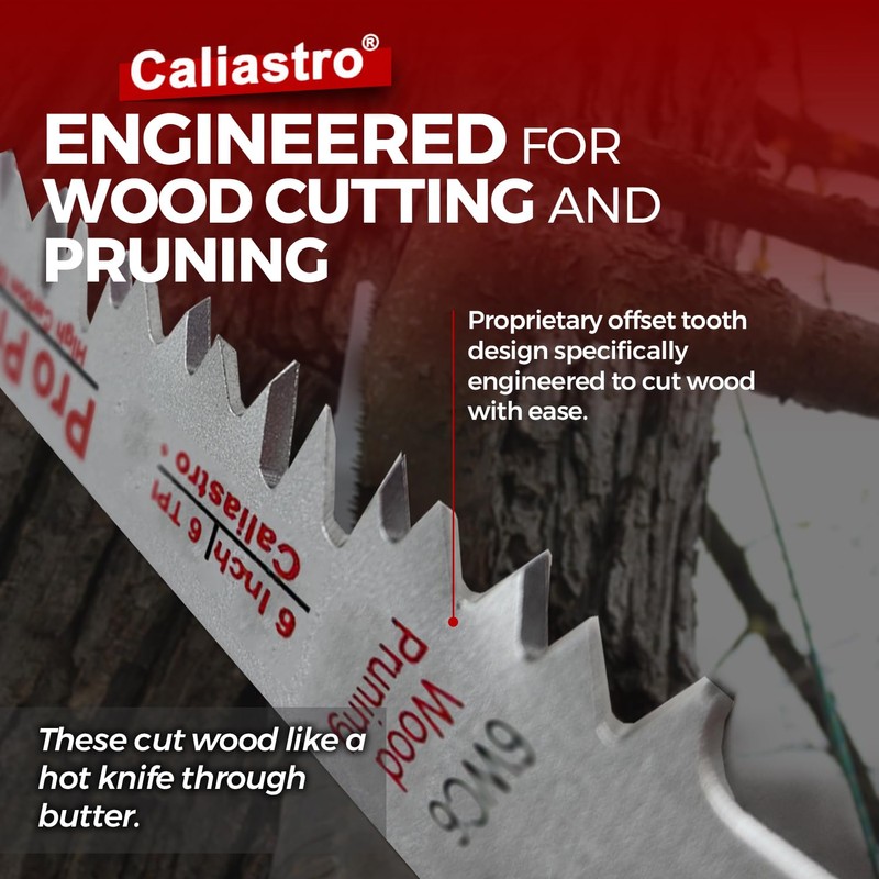 Caliastro 6-Inch Wood Cutting & Pruning Saw Blades for Reciprocating/Sawzall