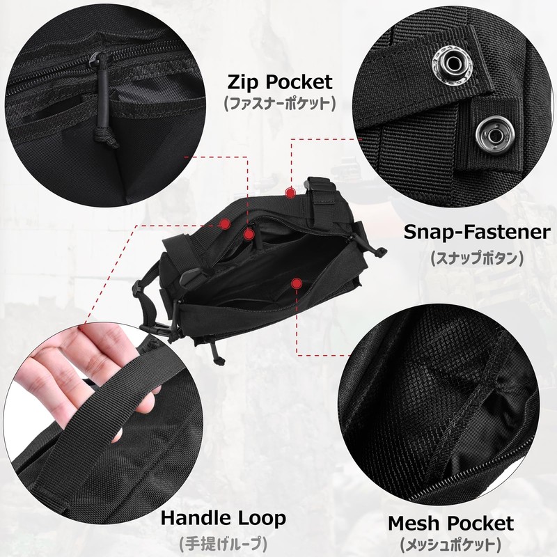 Azarxis Molle Pouch, EDC Pouch, Molle Bag, Utility Pouch, Molle