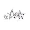 WINDALF ISKA 925 Sterling Silver Pentagram Stud Earrings Height 0.6