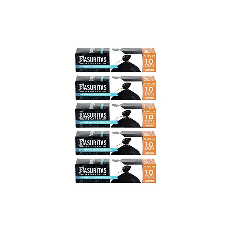 Basuritas | 50 Bolsas de Basura Jumbo de 75 x