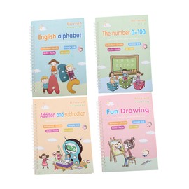 OSALADI 1 Set Tracing Books for Writing Practice Groove Design Copybooks with Pen Refill for Childrens Calligraphy and School Skills Development