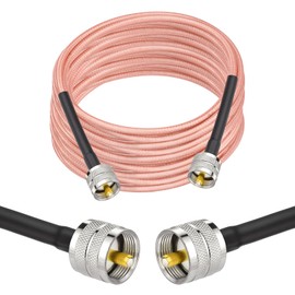 Superbat 20ft RG142 Coax Cable with UHF PL259 Connectors for CB Radio, Ham Radio, SWR Meter, Antenna Analyzer