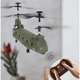 EFASO RC Helicopter Syma S026H Chinook - Remote Controlled Helicopter with LED Lighting/Gyroscope - RC Helicopter Indoor 3-Channel Military Mini Helicopter