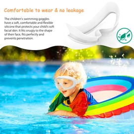 Tyuodna Kids Swimming Goggles With Ear Plugs, Nose Clips and Cap - Anti-Fog, Waterproof, UV Protection for Children 3-8 (Yellow-White)