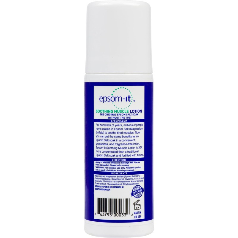 EPSOM-IT Soothing Muscle Epsom Salt Lotion Set, 8 Oz Bottle