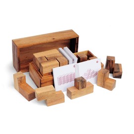 Logica Spiele Art. The Bricks of Da Vinci Double - Wooden Thinking Game 50 in 1 - Mixed Difficulties - Educational Game - Puzzle Game - Patience Game - Soma Dice - Leonardo da Vinci Collection