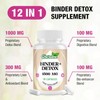 12-in-1 Binder Detox Capsules 1500 mg, High Strength Liver &